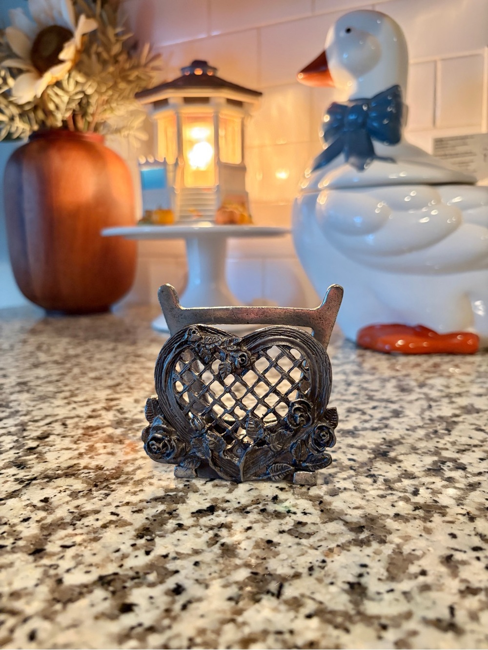 Vintage Metzke Pewter Napkin Holder